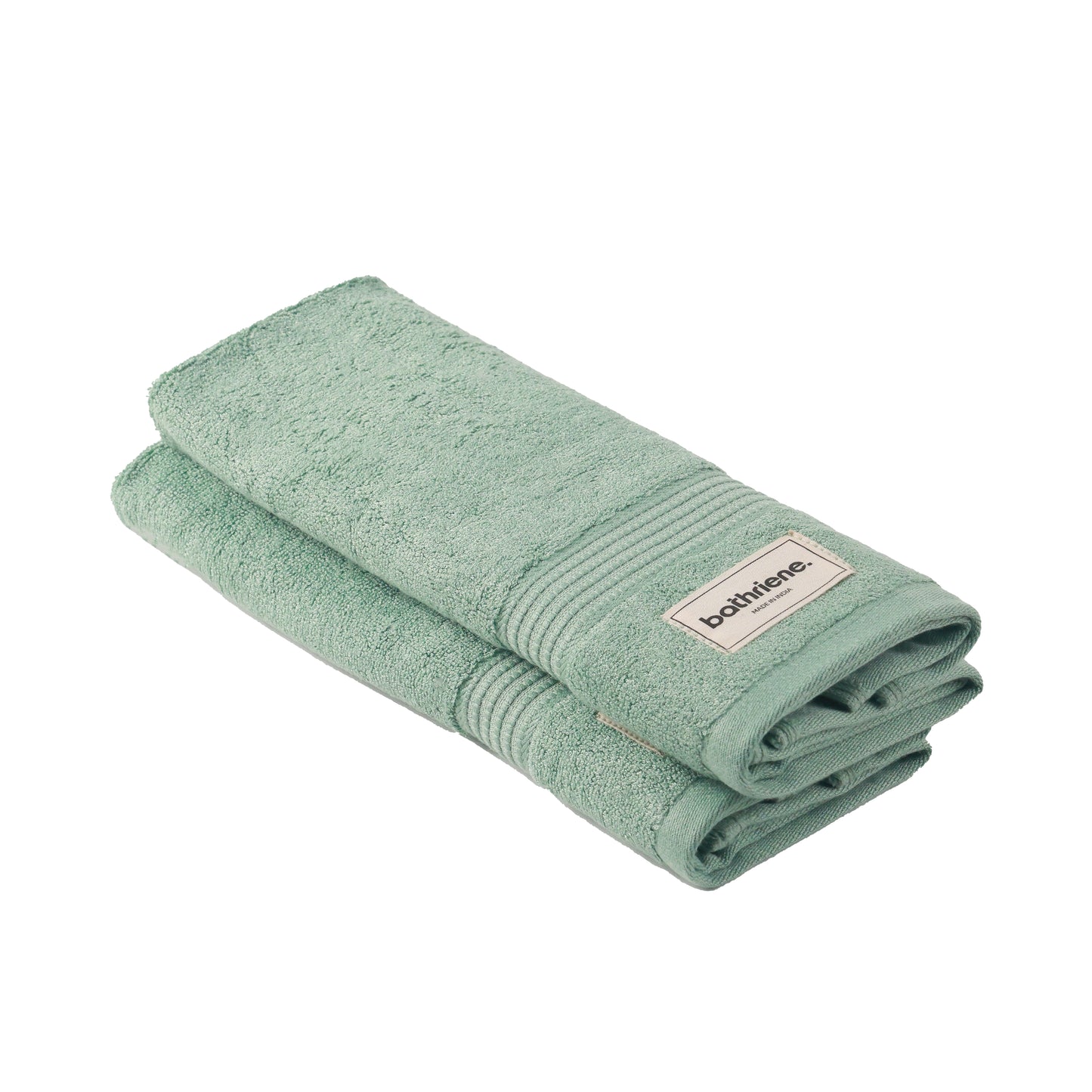 Bathriene 100% Bamboo Hand Towels | Garden Green (Pack of 2) | 600 GSM | (40x60 cm)