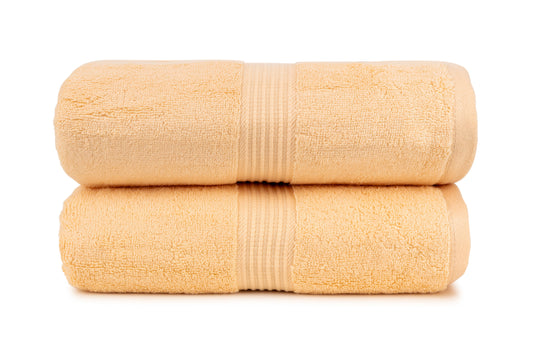 Bathriene 100% Bamboo Bath Towel (Pack of 2), 600GSM, Sunrise Yellow (75X150 cm)
