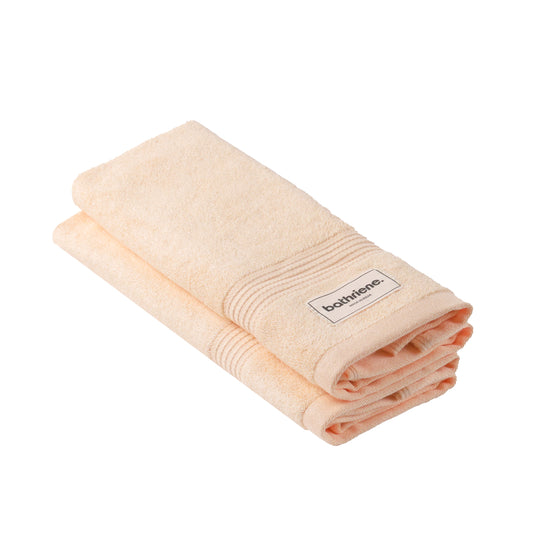 Bathriene 100% Bamboo Hand Towels | Sunrise Yellow (Pack of 2) | 600 GSM | (40x60 cm)