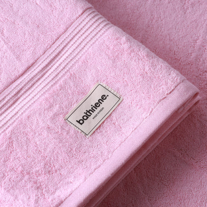 Bathriene 100% Bamboo Bath Towel Plush Pink, 600 GSM, (75x150 cm, Pack of 1)
