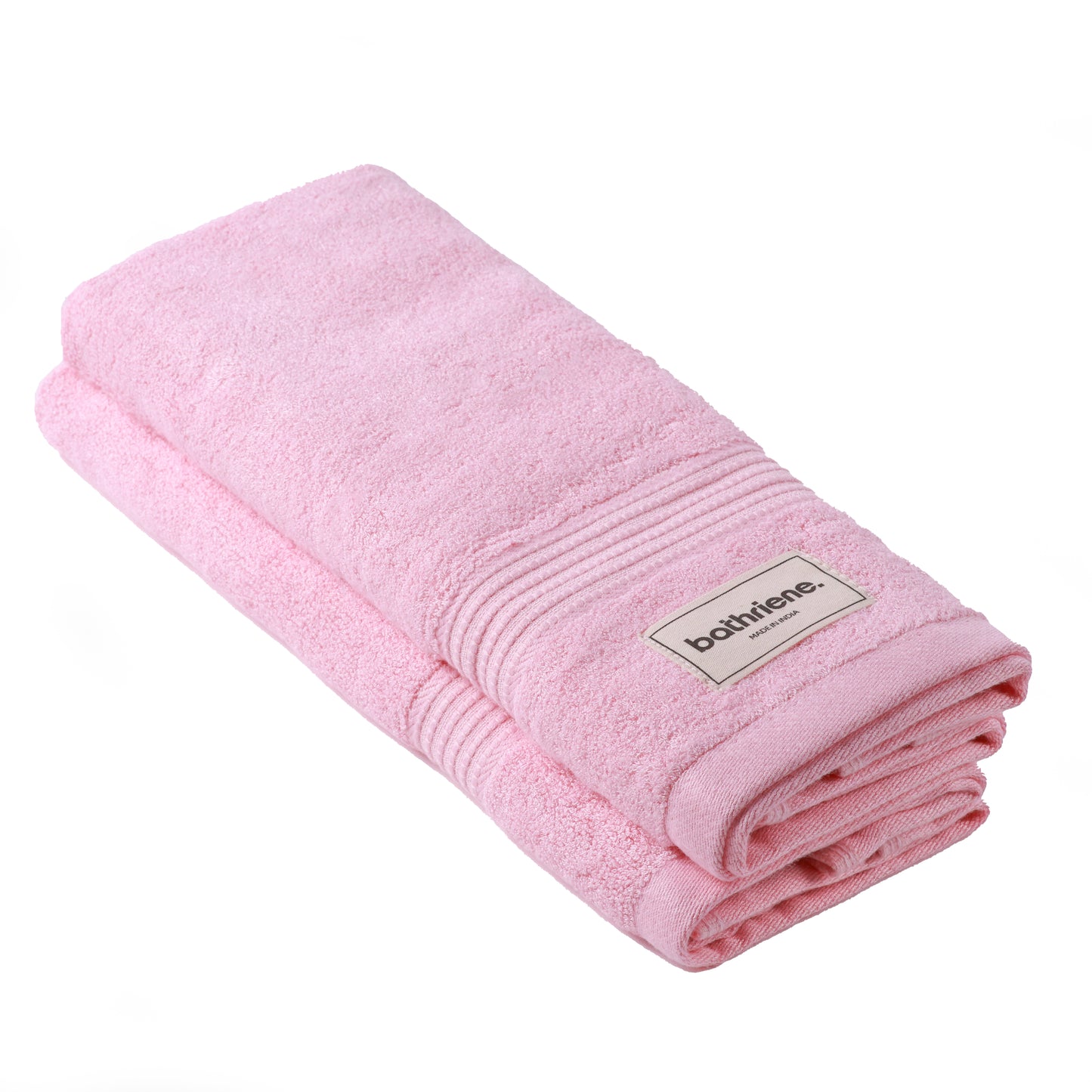 Bathriene 100% Bamboo Hand Towels | Plush Pink (Pack of 2) | 600 GSM | (40x60 cm)
