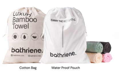 Bathriene 100% Bamboo Bath Towel (Pack of 2), 600GSM, Garden Green & Plush Pink (75X150 cm)