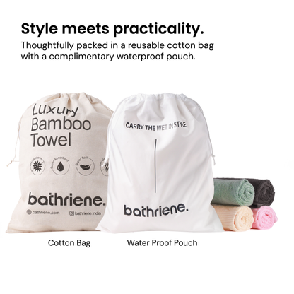 Bathriene 100% Bamboo Bath Towel Midnight Grey, 600 GSM, (75x150 cm, Pack of 1)