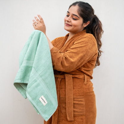 Bathriene 100% Bamboo Bath Towel Garden Green, 600 GSM, (75x150 cm, Pack of 1)