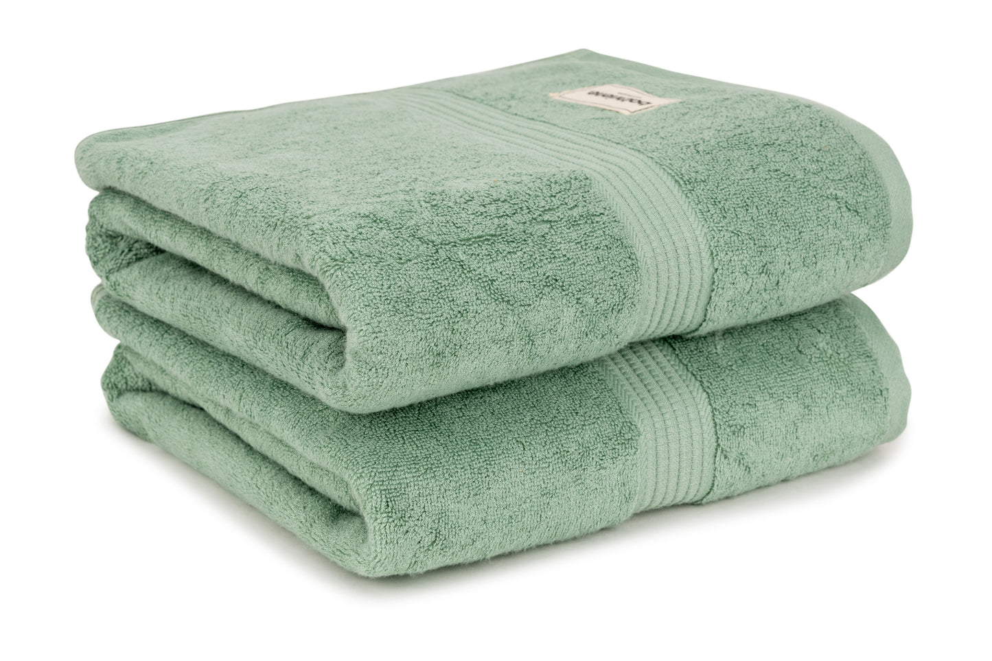 Bathriene 100% Bamboo Bath Towel (Pack of 2), 600GSM, Garden Green (75X150 cm)