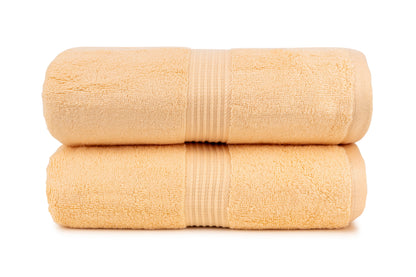 Bathriene 100% Bamboo Bath Towel (Pack of 2), 600GSM, Sunrise Yellow (75X150 cm)
