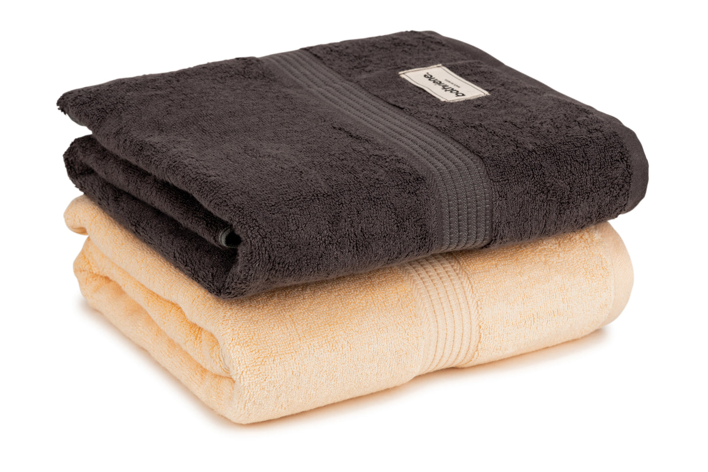 Bathriene 100% Bamboo Bath Towel (Pack of 2), 600GSM, Midnight Grey & Sunrise Yellow (75X150 cm)