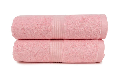 Bathriene 100% Bamboo Bath Towel (Pack of 2), 600GSM, Plush Pink (75X150 cm)