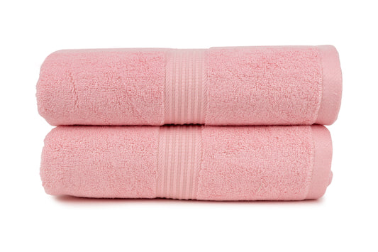 Bathriene 100% Bamboo Bath Towel (Pack of 2), 600GSM, Plush Pink (75X150 cm)