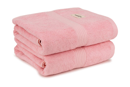 Bathriene 100% Bamboo Bath Towel (Pack of 2), 600GSM, Plush Pink (75X150 cm)