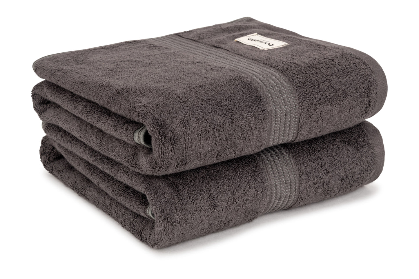 Bathriene 100% Bamboo Bath Towel (Pack of 2), 600GSM, Midnight Grey (75X150 cm)