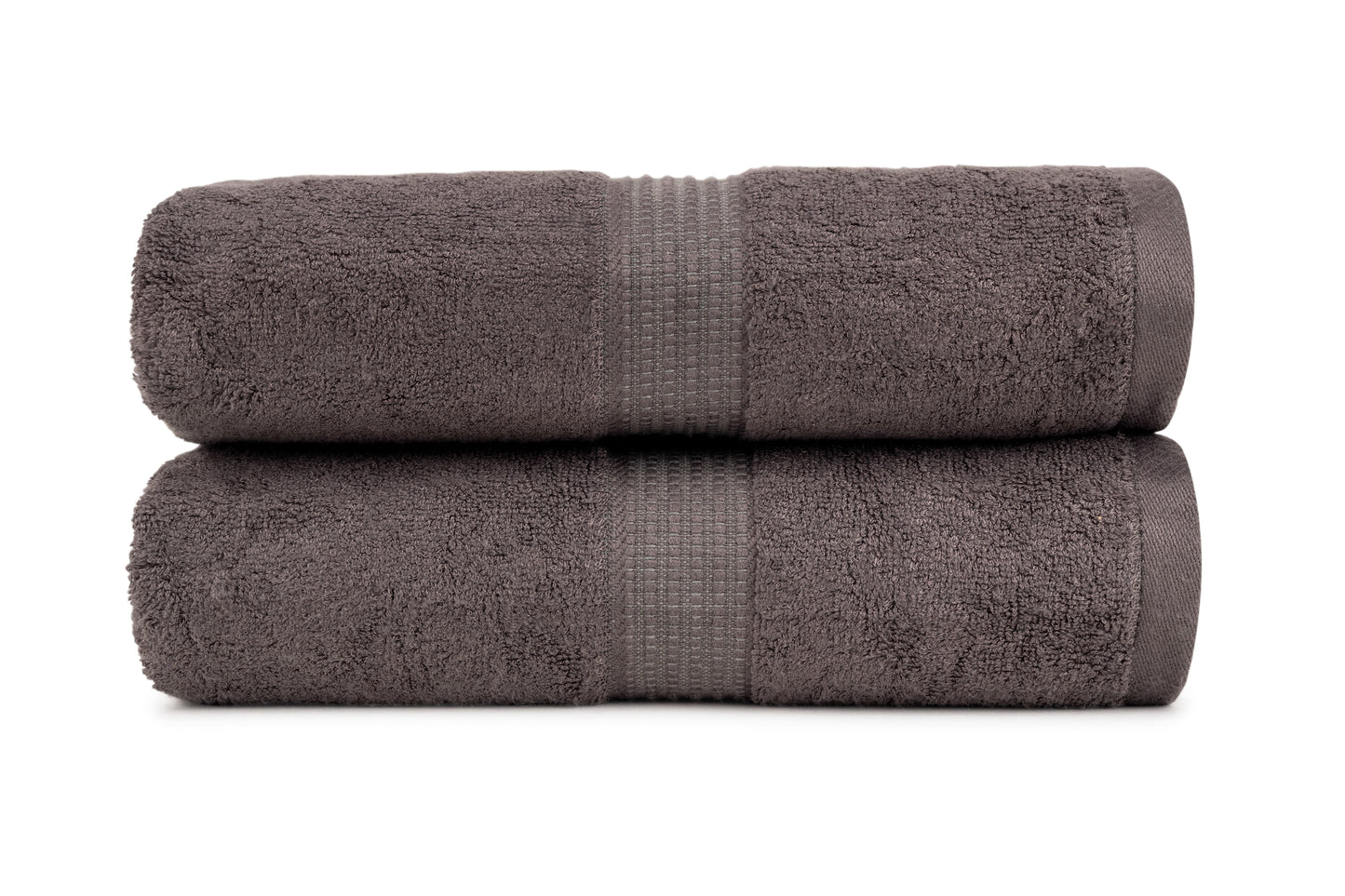 Bathriene 100% Bamboo Bath Towel (Pack of 2), 600GSM, Midnight Grey (75X150 cm)