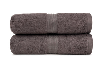Bathriene 100% Bamboo Bath Towel (Pack of 2), 600GSM, Midnight Grey (75X150 cm)