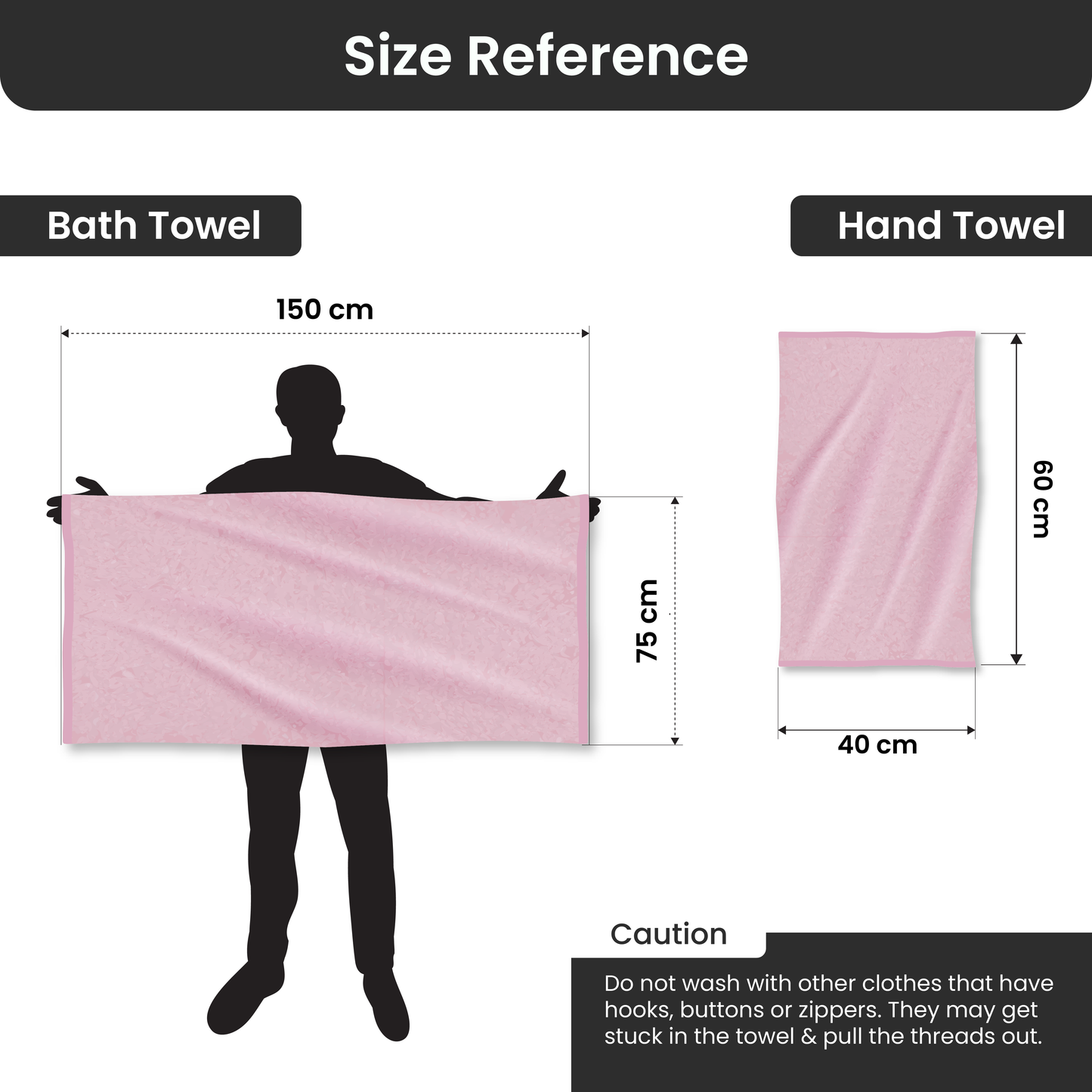Bathriene 600 GSM Hand Towel Pack of 2, 100% Bamboo, Plush Pink and Sunrise Yellow(40X60 cm)
