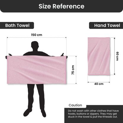 Bathriene 600 GSM Hand Towel Pack of 2, 100% Bamboo, Plush Pink and Sunrise Yellow(40X60 cm)