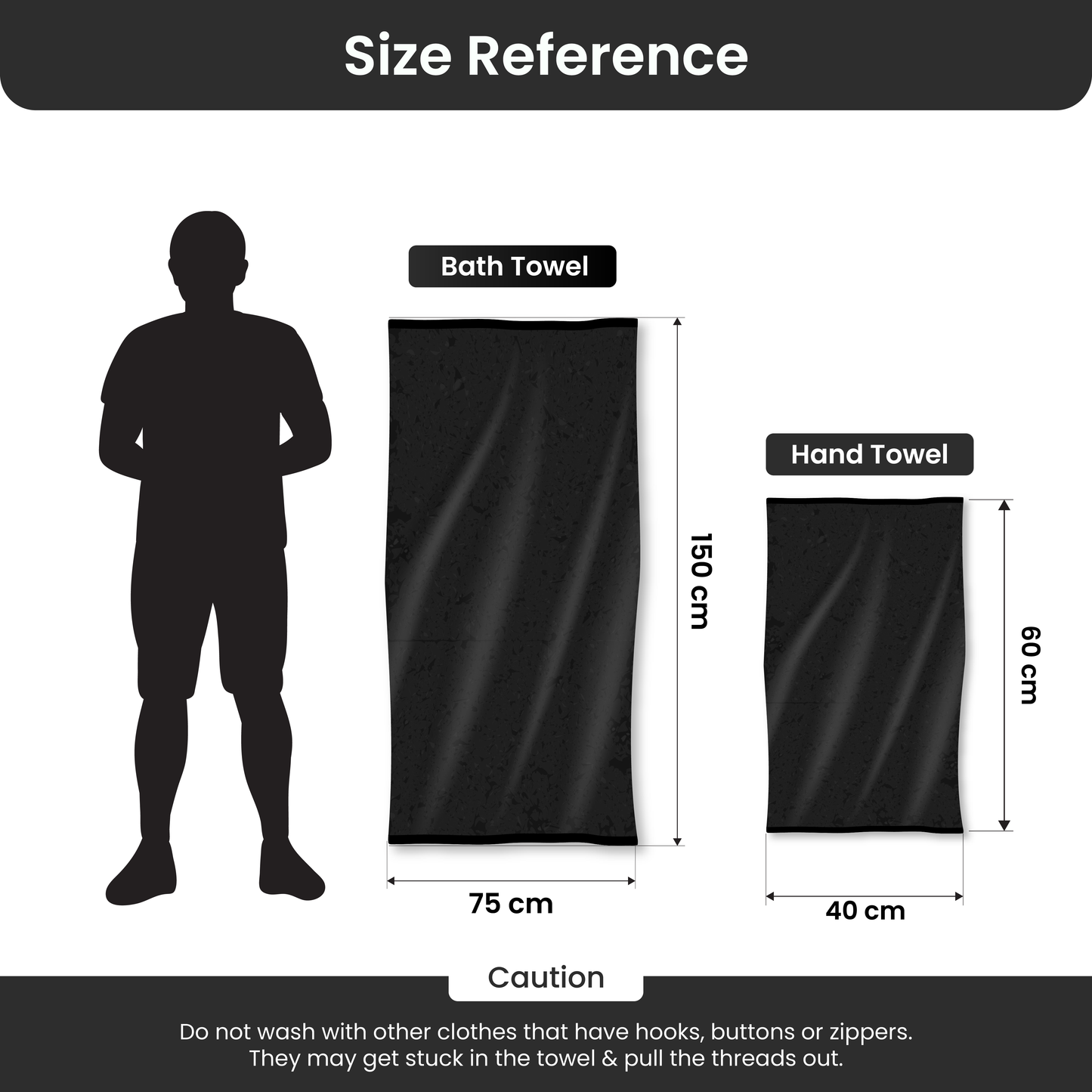 Bathriene 600 GSM Hand Towel Pack of 2, 100% Bamboo, Midnight Grey and Sunrise Yellow (40X60 cm)