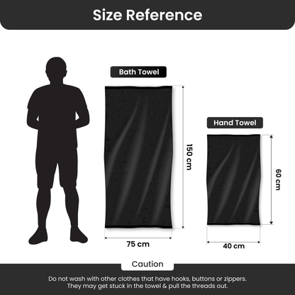 Bathriene 600 GSM Hand Towel Pack of 2, 100% Bamboo, Midnight Grey and Sunrise Yellow (40X60 cm)