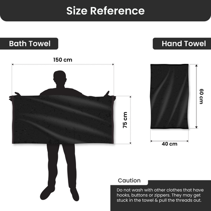 Bathriene 100% Bamboo Bath Towel Midnight Grey, 600 GSM, (75x150 cm, Pack of 1)