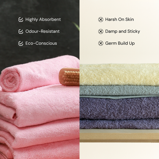 Bathriene 100% Bamboo Bath Towel Plush Pink | 600 GSM | (75x150 cm, Pack of 1)
